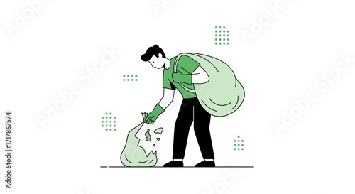 Illustrative Depiction Of Environmental Clean Up Efforts And Community Service