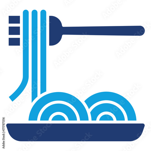 Pasta Flat Blue Icon