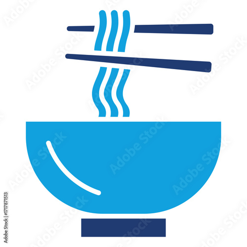 Noodles Flat Blue Icon