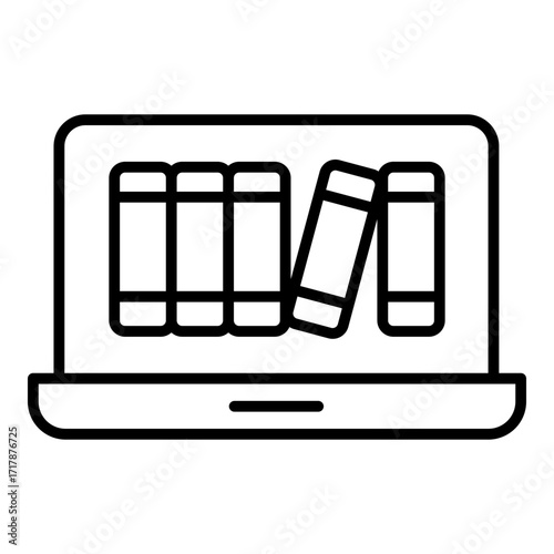Digital library icon. Vector line icon