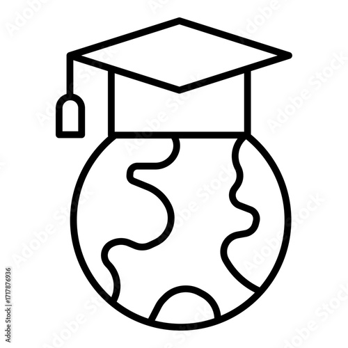 Global education icon. Vector line icon