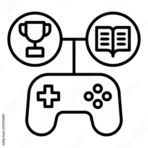 Gamification icon. Vector line icon