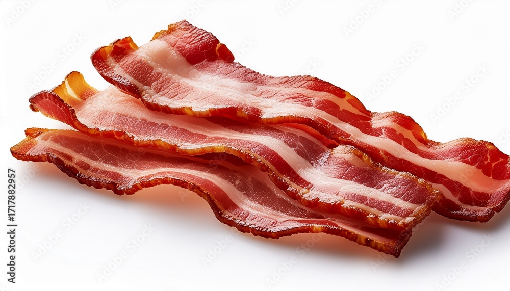 Obraz premium Bacon On A White Background