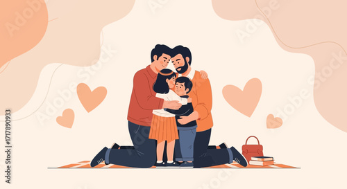 Loving Embrace: A Tender Depiction Of Gay Parents, Children, And Unconditional Affection