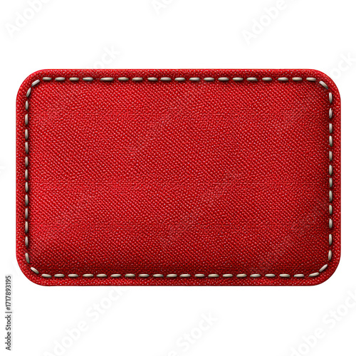 Wallpaper Mural Red Fabric Patch with Stitched Border Torontodigital.ca