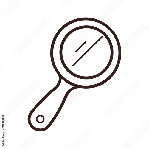 Handheld mirror outline vector illustration for beauty and personal care product design and graphics use