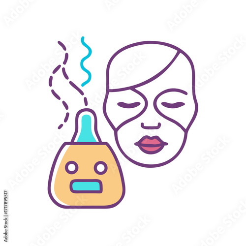 Aromatherapy diffuser and facial mask spa treatment for skincare and relaxation wellness beauty product