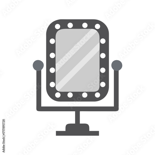 Vanity mirror with lights for makeup and beauty room decor and design illustration for interior design