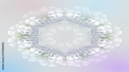 Abstract fractal snowflake background with frosty geometric texture in festive winter style, glowing icy pattern design for holiday and New Year