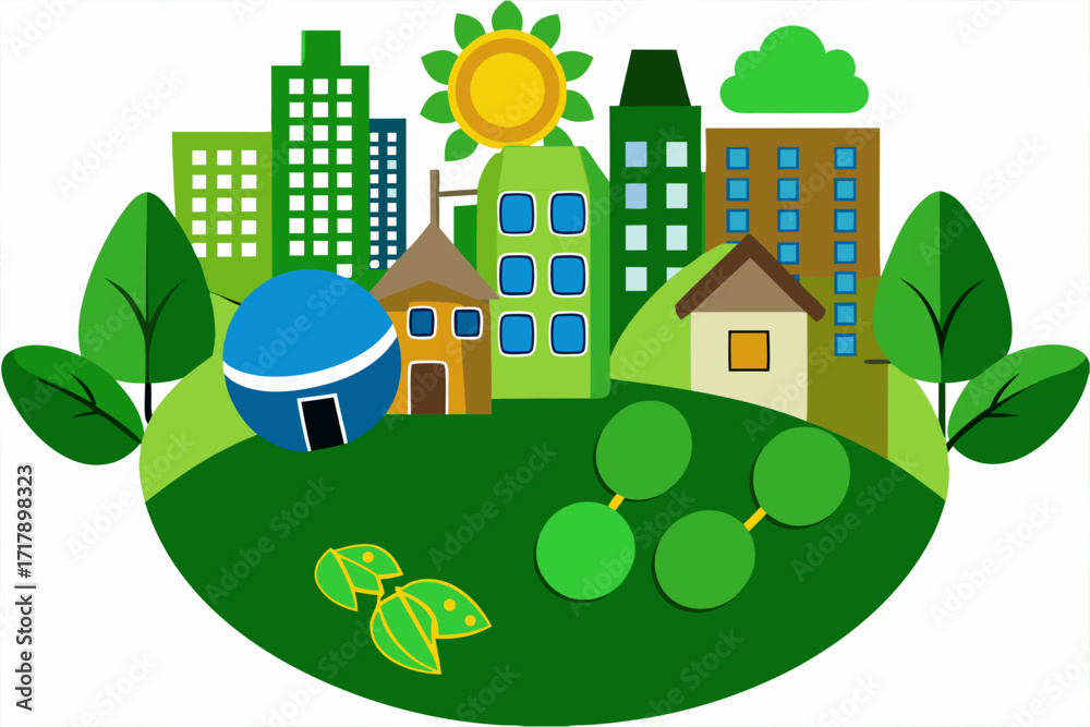 Fototapeta premium vector illustration of a city