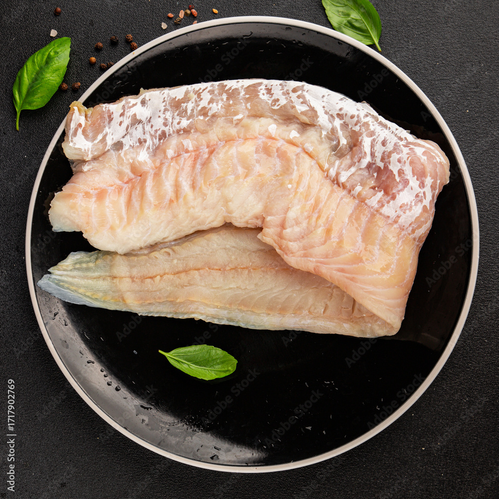 Φωτογραφία filet cod fish seafood common ling natural product tasty snack fresh delicious g