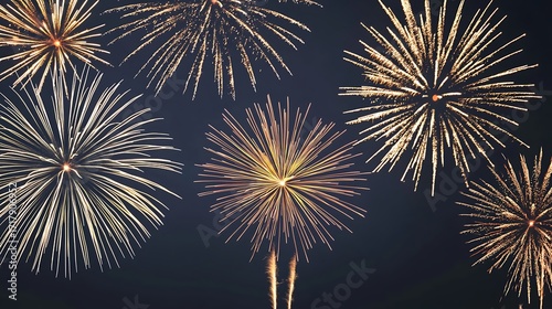 Cinematic firework burst centered in frame, mirrorless 35mm lens, detailed glowing trails against dark sky