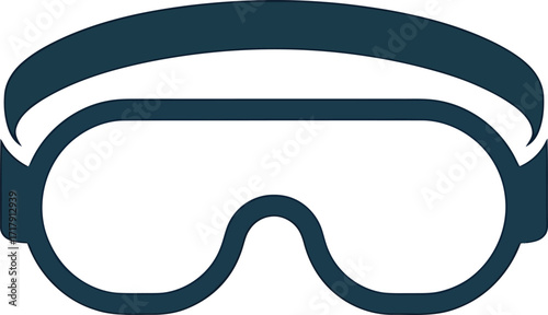 Illustration of Blue Goggles for Eye Protection in Swimming or Laboratory Settings on Transparent
