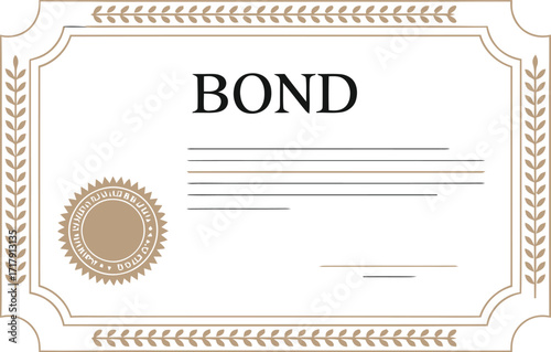 Bond Certificate Icon Illustration: Financial Security, Investment, Document, Isolated on Transparent Background