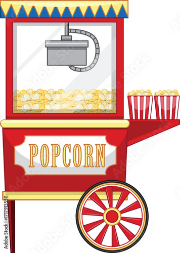 vector illustration of popcorn machine