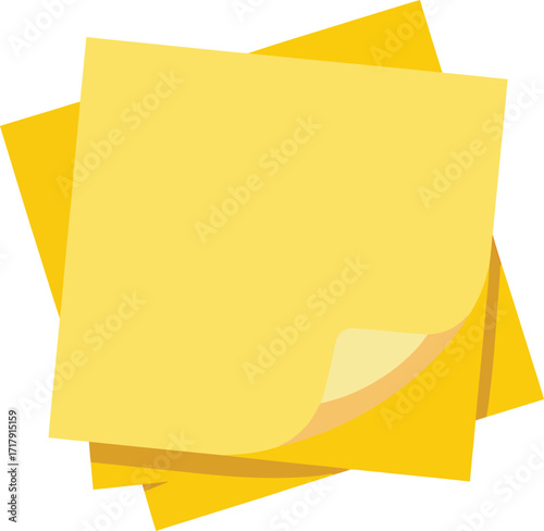 Stack of Yellow Sticky Notes Vector Illustration for Reminders and Office Supplies