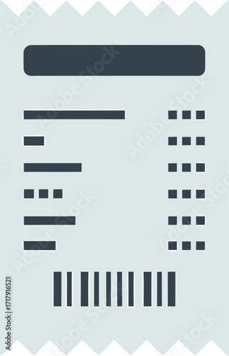 Detailed Receipt Illustration with Lines and Barcode Vector Document for Financial Transactions