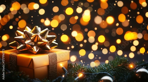 Gift box Christmas tree arranged eco friendly style shot on medium format camera, 80mm lens, foreground detail emphasized with natural daylight
