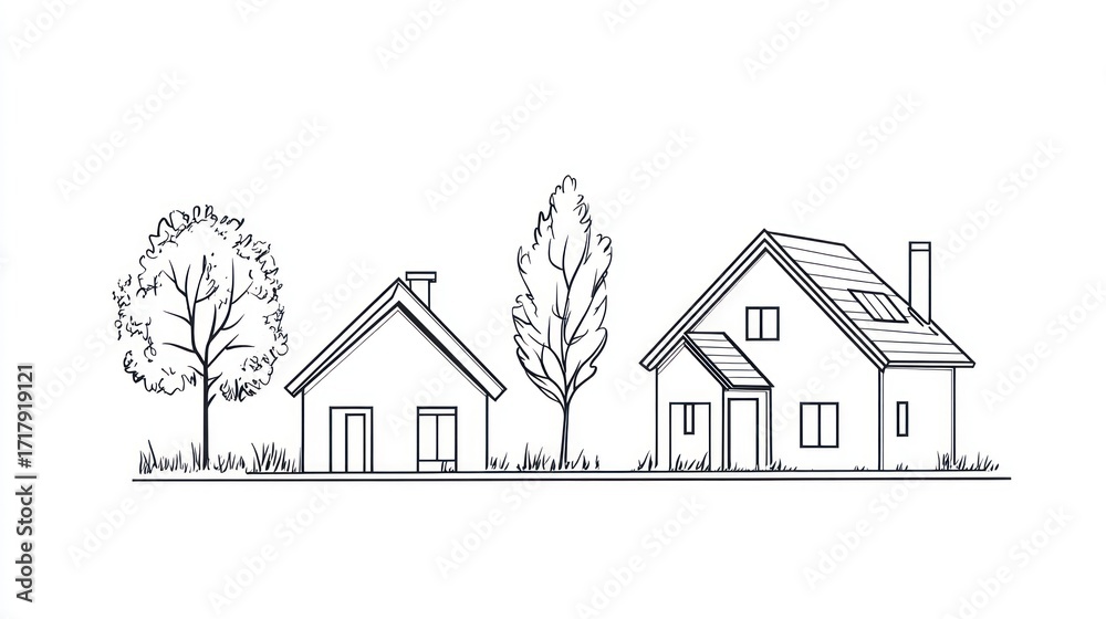 Fototapeta premium Simple homes illustration