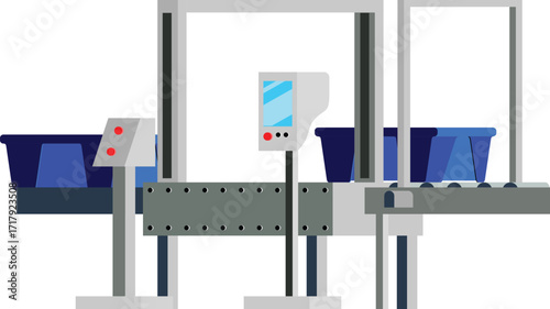 vector illustration of scanner machine
