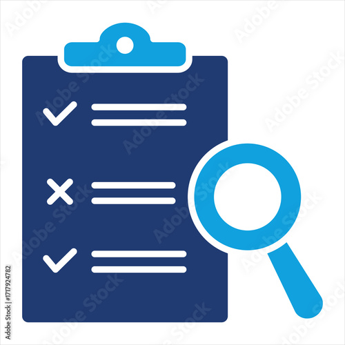 Inspection Flat Blue Icon