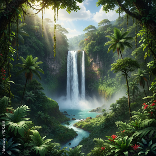waterfall in the jungle