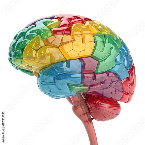 Globe with brain and puzzle concept illustration