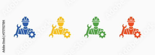 Engineering Icon Set Color Multiple Style Collection