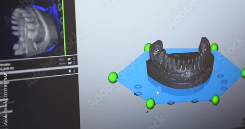 Professional dental machine carving out artificial teeth