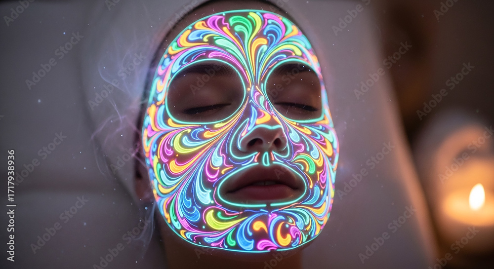 Fototapeta premium Futuristic Digital Soccer Ball in a High-Tech Arena