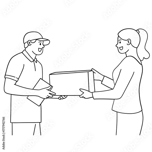 courier delivers package to recipient