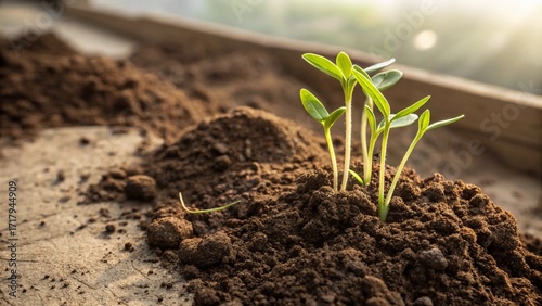 young plant growing in soil