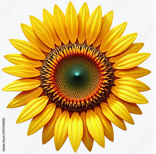 Sunflower in Full Bloom: A close-up view showcases the intricate detail of a sunflower in full bloom, its bright yellow petals radiating outwards.
