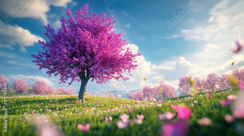 Wallpaper Mural Pink blossoms spring meadow Torontodigital.ca