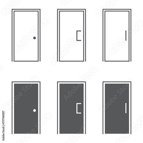 door icon. closed door icon. closed door icon