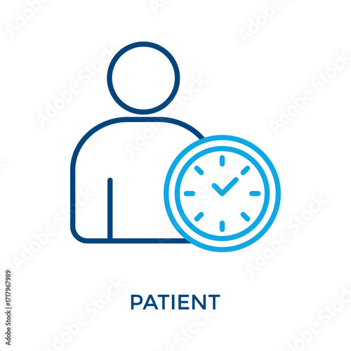 Patient Icon Outline Color Style. Vector Illustration For Graphic Design