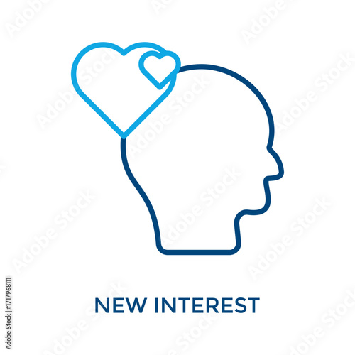 New Interest Icon Outline Color Style. Vector Illustration For Graphic Design