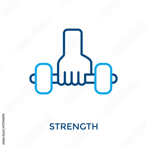 Strength Icon Outline Color Style. Vector Illustration For Graphic Design