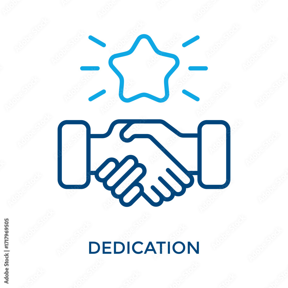 Obraz premium Dedication Icon Outline Color Style. Vector Illustration For Graphic Design