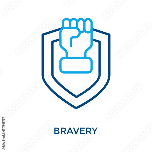 Bravery Icon Outline Color Style. Vector Illustration For Graphic Design