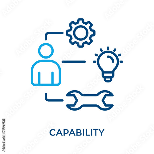 Capability Icon Outline Color Style. Vector Illustration For Graphic Design