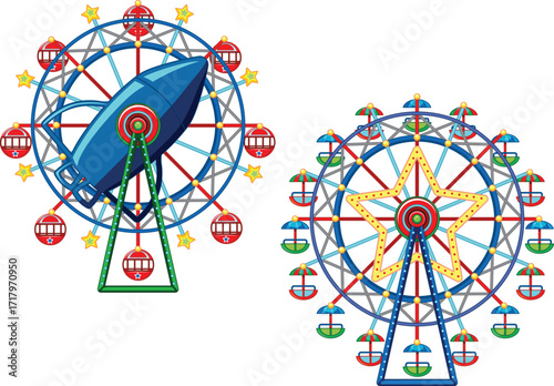 vector illustration of cartwheel