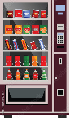 vector illustration of snacks machine