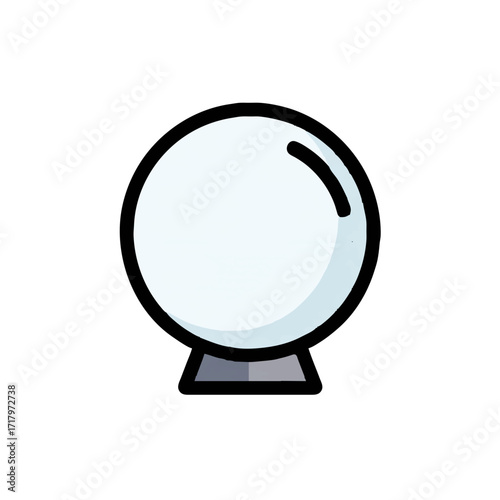 Cartoon Crystal Ball Predicting Future Isolated on White


