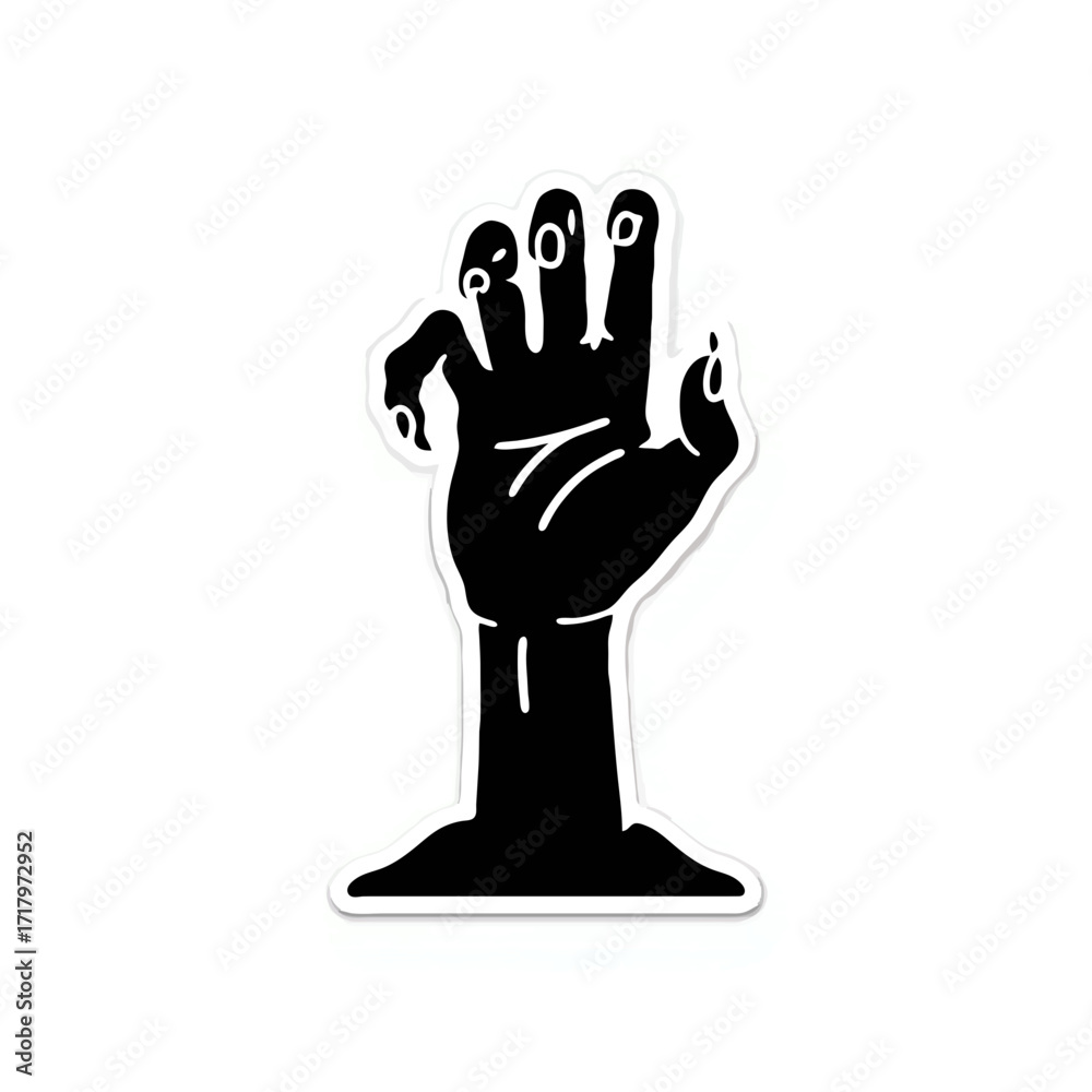 Fototapeta premium Zombie Hand Reaching from the Ground Illustration