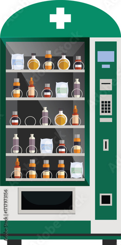 vector illustration of medicines machine