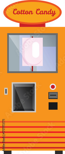 vector illustration of cotton candy machine