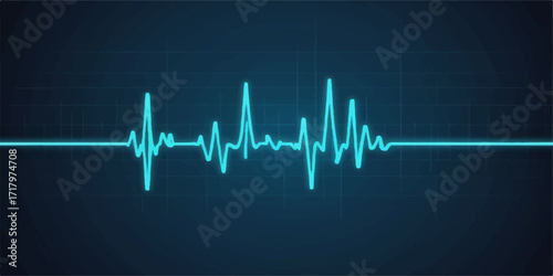A pulsating cardiogram line on a medical monitor illustrates the rhythmic heartbeat, a vital sign of life and health