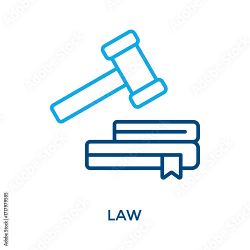 Law Icon Outline color Style. Vector Illustration For Graphic Design