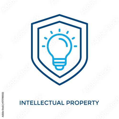 Intellectual Property Icon Outline color Style. Vector Illustration For Graphic Design